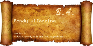 Bondy Alfonzina névjegykártya